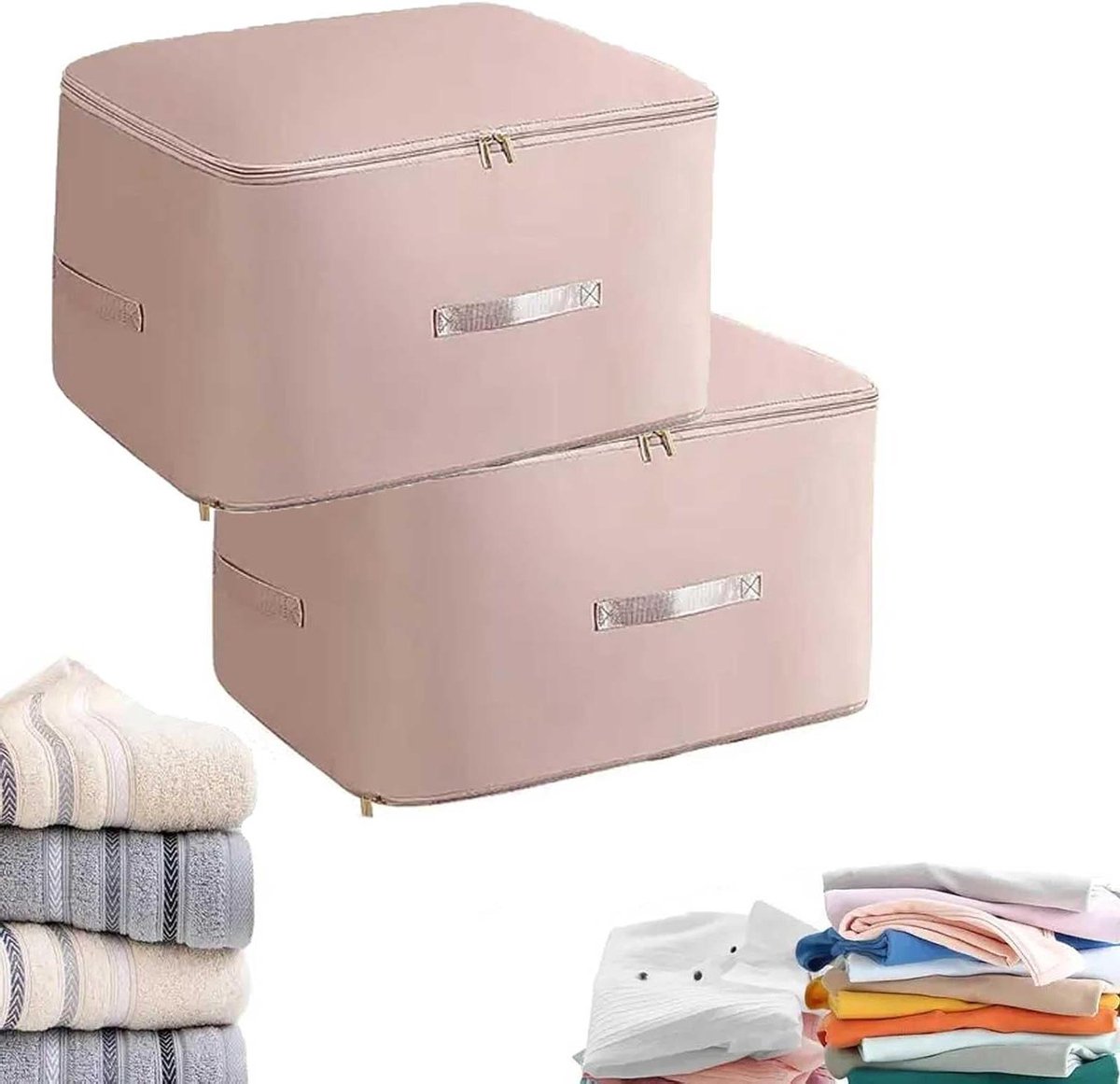 Ruimtebesparende Opbergzakken - Opbergorganizer Compressie - Kleding Opbergen - Stof- en Vochtbestendig - XL 54x42x60cm - Roze