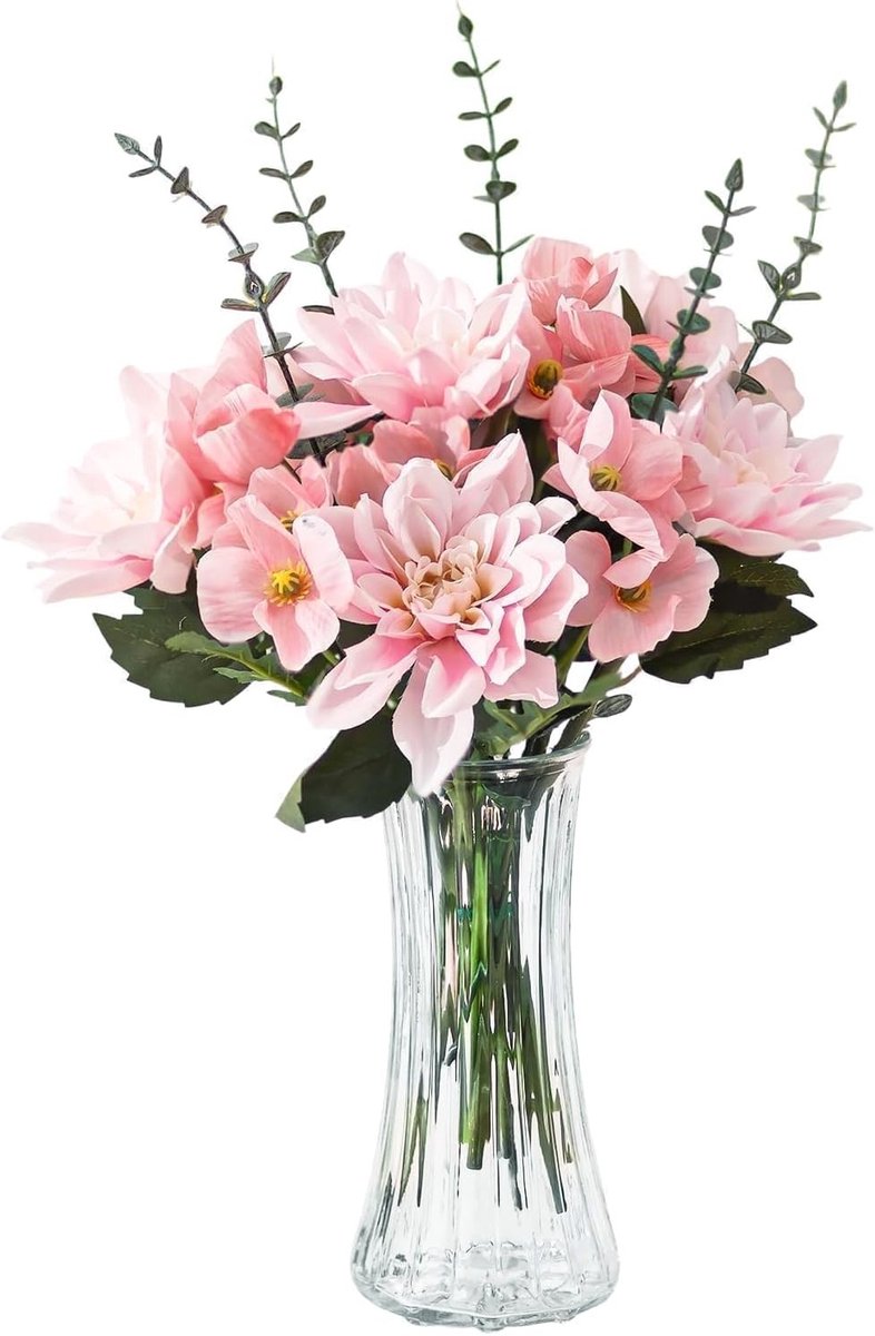 Grote Glazen Bloemenvase voor Thuisdecoratie: Modern Vintage Vaas voor Rozen, Pampasgras en Planten