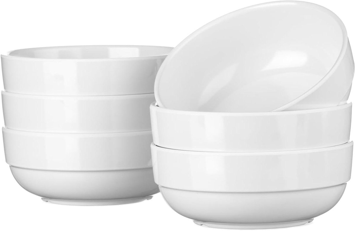 Melamine Plaat - Dessertkom Kom - Restaurant Catering - Duurzaam Krasbestendig - 18 cm - Wit