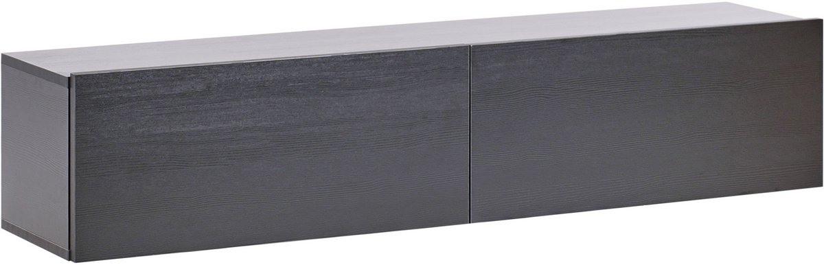 GLADSTONE - Wandgemonteerd TV-meubel - Zwart - 140 cm - Vezelplaat