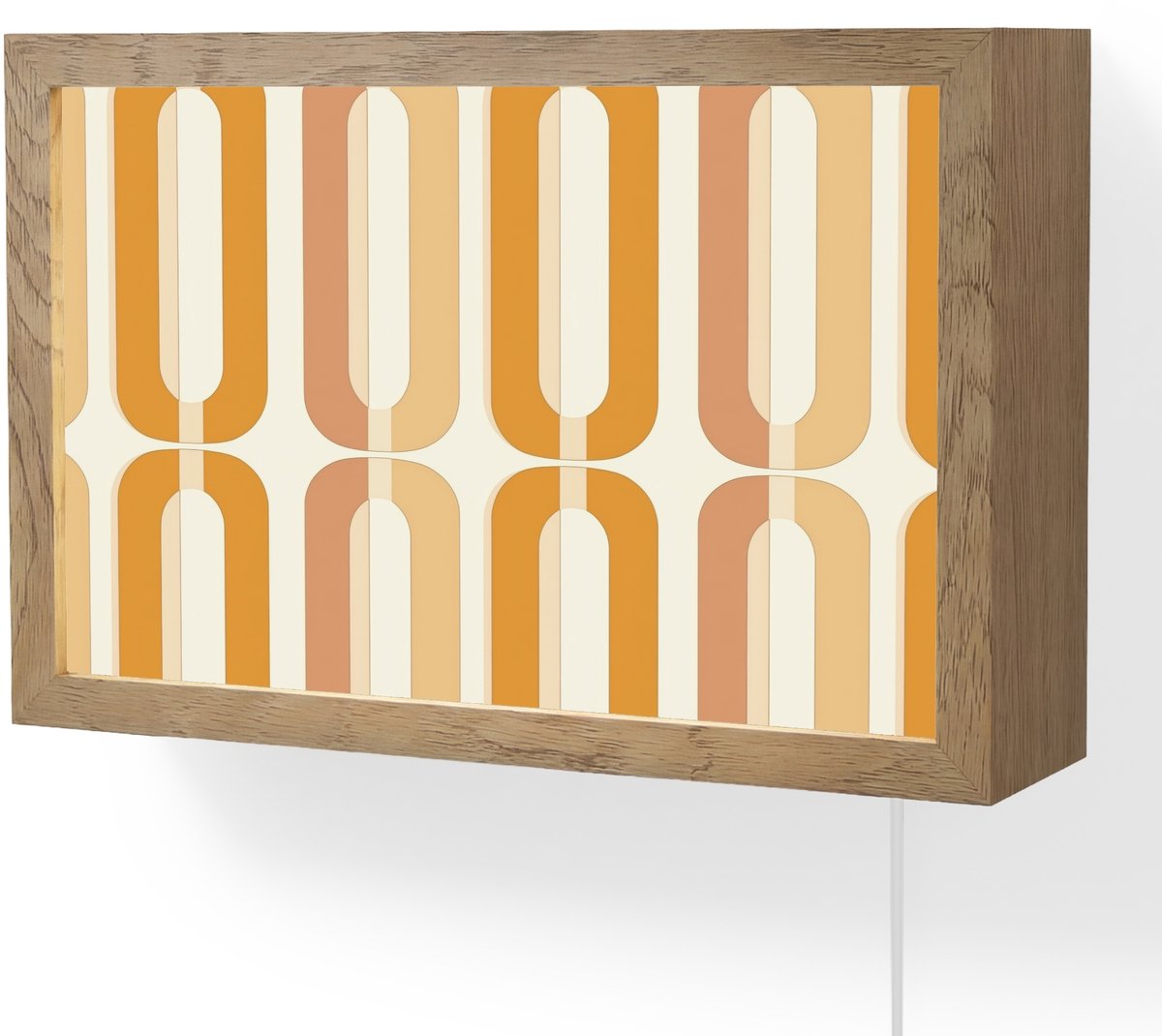Wandlamp 30x20 cm - Oplaadbaar - U-vorm - Retro - Oranje - Wandlampen binnen woonkamer - S