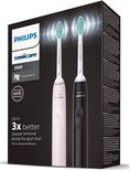 Doos met roze en zwarte Philips Sonicare 3100 sonische tandenborstels.