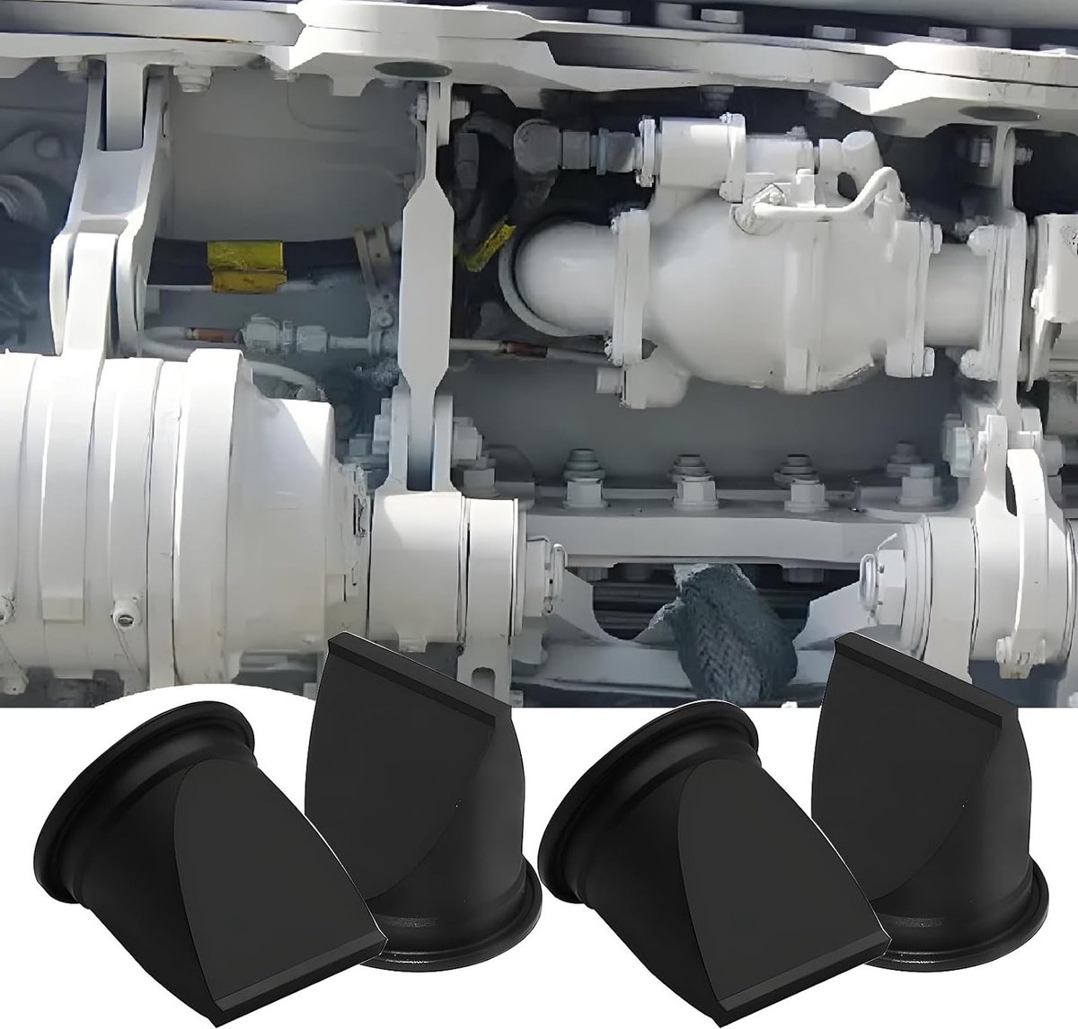Set van 4 Duckbill Ventielen, 3.8 cm, Vervangingskit voor Sealand Vacuümpompen en Generators, Geschikt voor S115A, S12, S32, T12, T24, T32