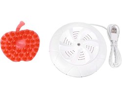 Mini Wasmachine - Draagbare Turbine Wasmachine - Reizen en Kleine Was - Ultrasone Vibratie Reiniging - 1kg Capaciteit - Wit