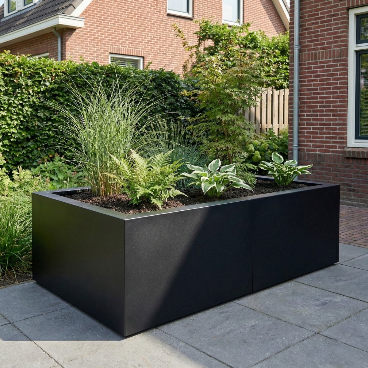 STEAEL VARNI – Stalen Plantenbak – 120 x 80 x 40 cm – Zwart