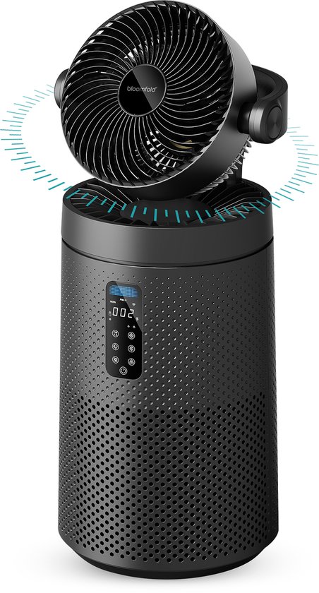 Bloomfold Luchtreiniger en Ventilator Cyclone – H13 HEPA & UVC-licht – 400 m³/h CADR – Air Purifier - Medische Filtratieklasse tegen Pollen & Fijnstof
