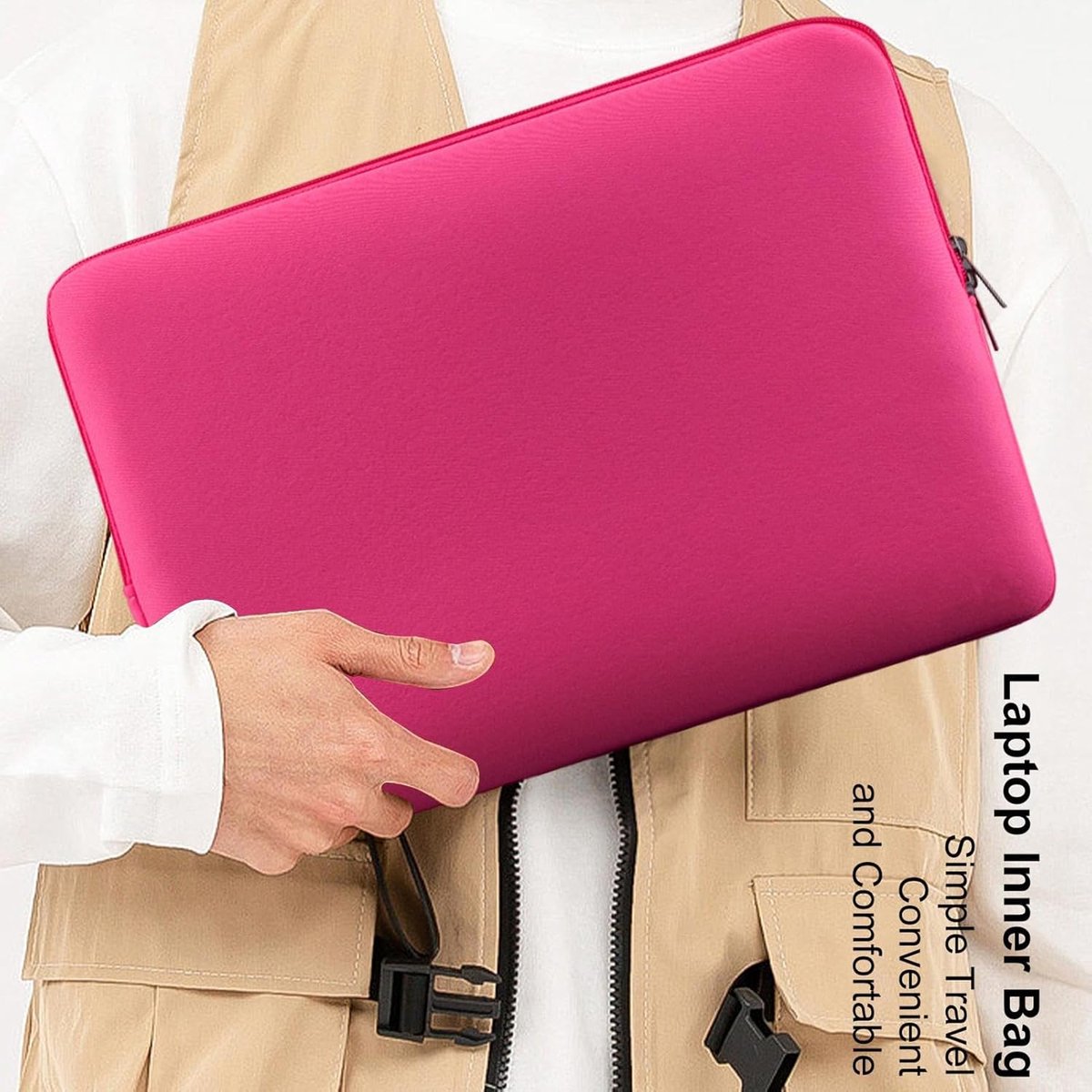 Laptophoes - Computertas Neopreen - Laptop Beschermen - Waterafstotend - 11-15 inch - Zwart