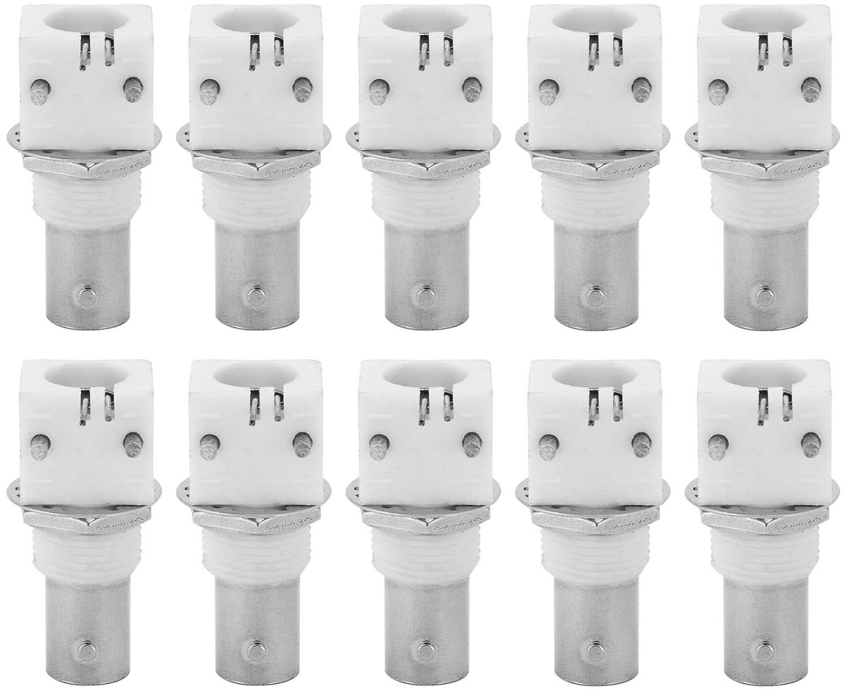 10 Stuks BNC Vrouwelijke Hoekconnector voor PCB Montage met Moer - Ideaal voor CCTV en Beveiligingssystemen, Video Plug Adapter en Soldering Accessoires