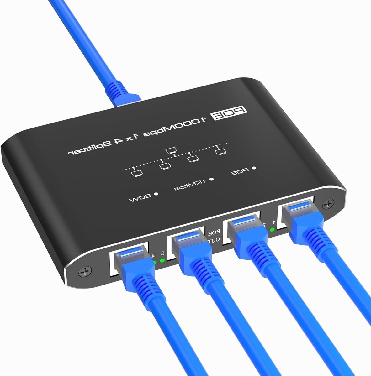 PoE Splitter - PoE Hub PoE Switch - Netwerk Uitbreiden - 4 Poorten Gigabit