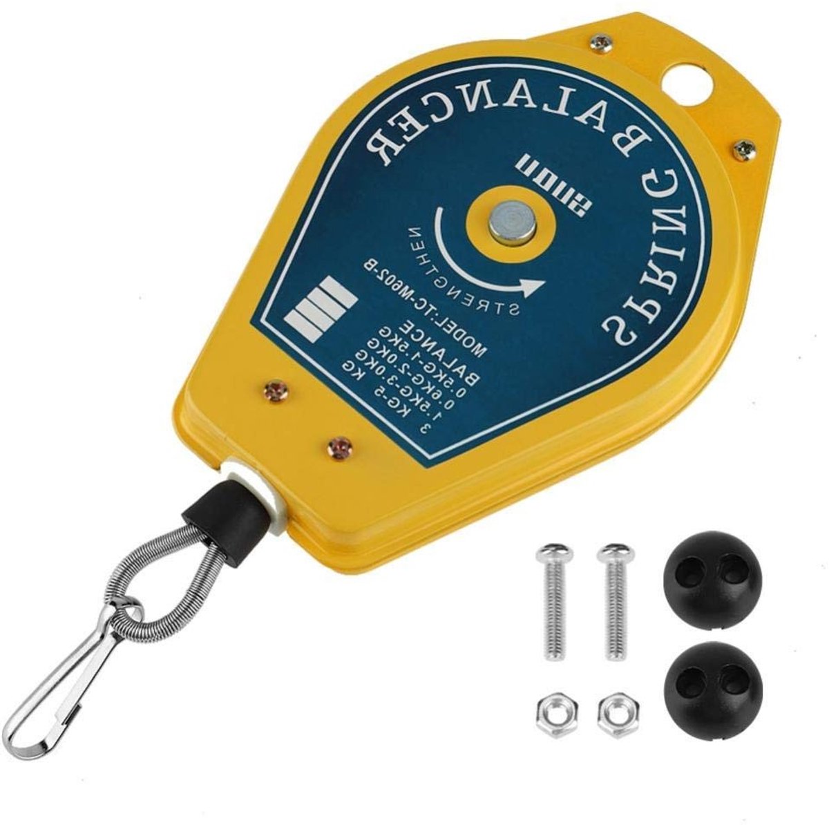 Verstelbare veerbalancer gereedschapshouder voor het ophangen van tape tot 1,5 kg, ideaal voor knutselen en hobbyprojecten.
