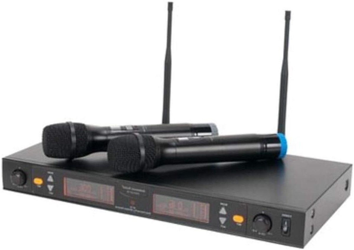 Draadloze Microfoon Set - Handmicrofoons - Zingen Presenteren - Dubbele Handheld - 90 meter bereik - Wit