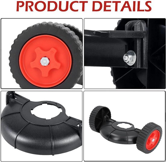 Trimmer Steunwiel - Hulpwiel Grastrimmer - Onkruid Wieden - In Hoogte Verstelbaar - 15 cm Wieldiameter - Zwart — afbeelding 5