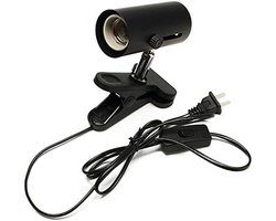 Keramische Lamphouder - UVB Lamp Houder - Reptielen Verwarmen - 360 Graden Draaibaar - 106 mm Kap - Zwart