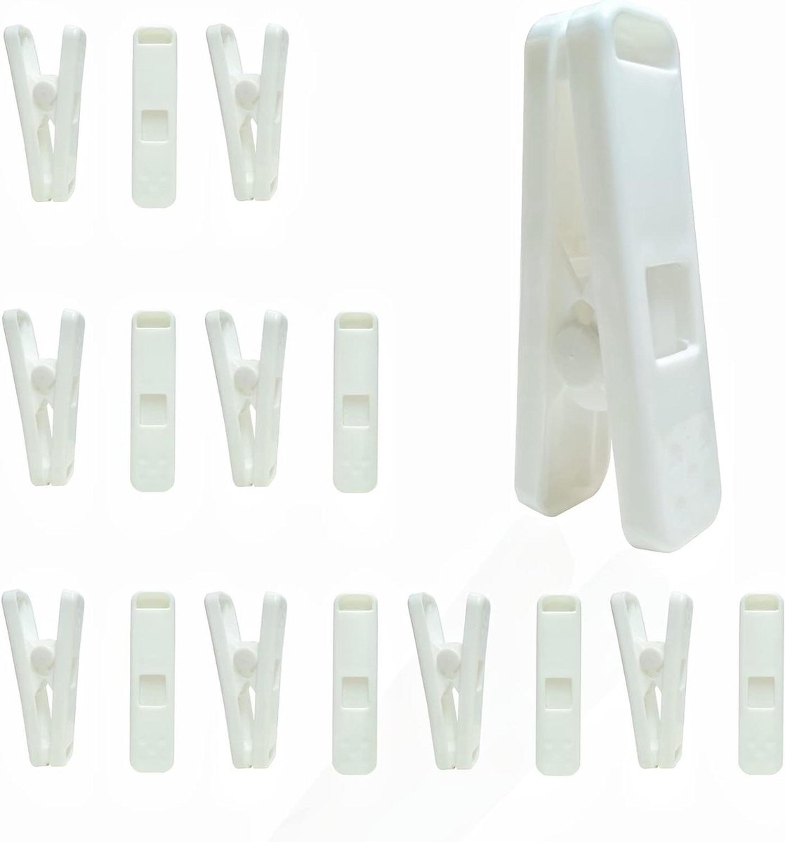 Sterke Wasknijpers - Kledingclips Clips - Kleding Drogen - Antislip Ontwerp - 16 stuks - Wit