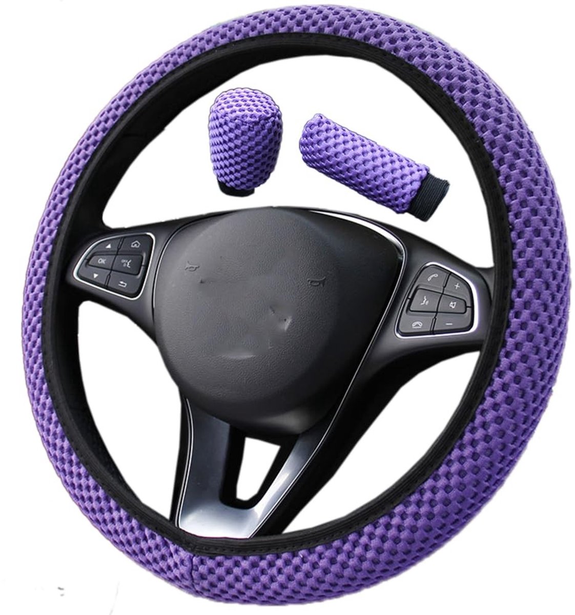 SPHProducts - Stuurhoes - Antislip - Ademend roosterweefsel - 37-38 cm - Bescherming - Auto-accessoires - Paars