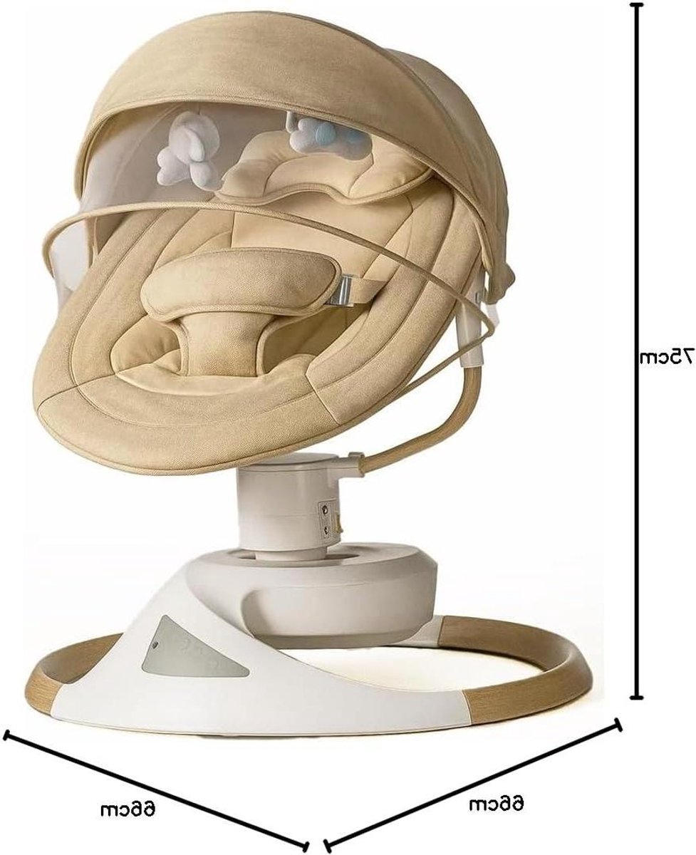 Babyschommel Elektrisch - Babywipper Schommelstoel - Baby Vermaken - Led-touchscreen - 36 Kilogram - Beige