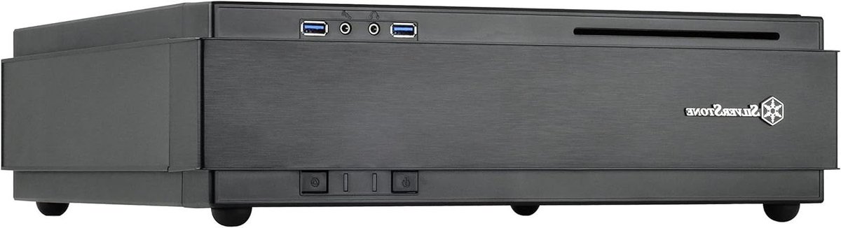 Mini-ITX HTPC Behuizing - Desktop Computerkast - Media Center Bouwen - Smal Profiel Ontwerp - 330 mm Grafische Kaart - Zwart