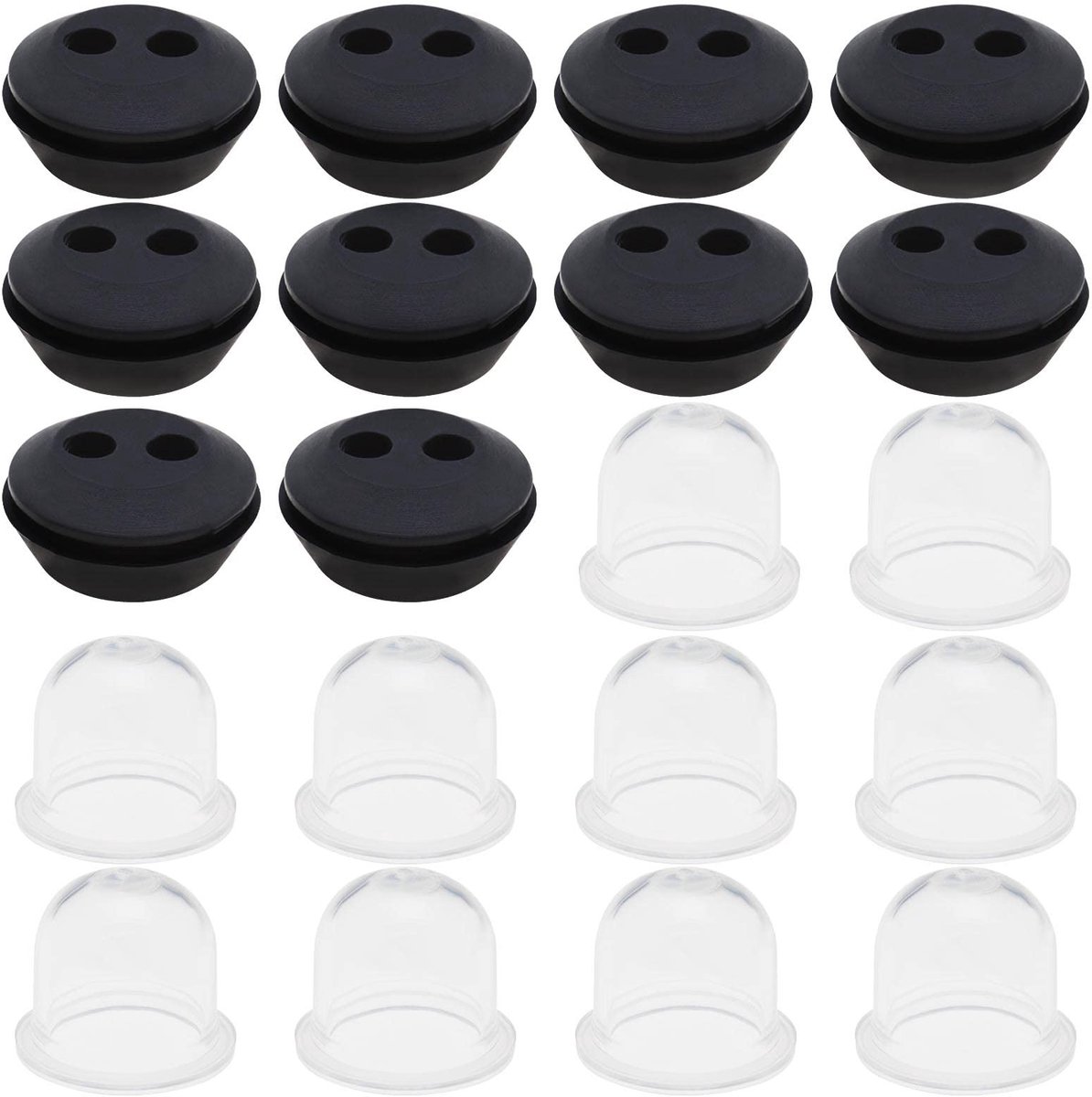 Store_8 - Rubber Grommet - Brandstof Tank Seal - 10 - Zwart en Transparant - Benzine Brandstof Primer Lamp - Geschikt voor Grasmaaier en Trimmers