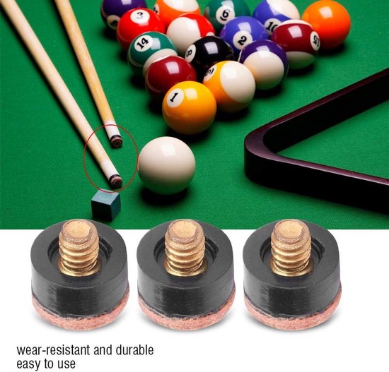 Allecto - Billiard cue tips - Pool biljart tips - Ideaal voor DIY - 11mm - Hoogwaardige kwaliteit - Perfect voor biljartliefhebbers - Inclusief 10 ... van Allecto — afbeelding 3