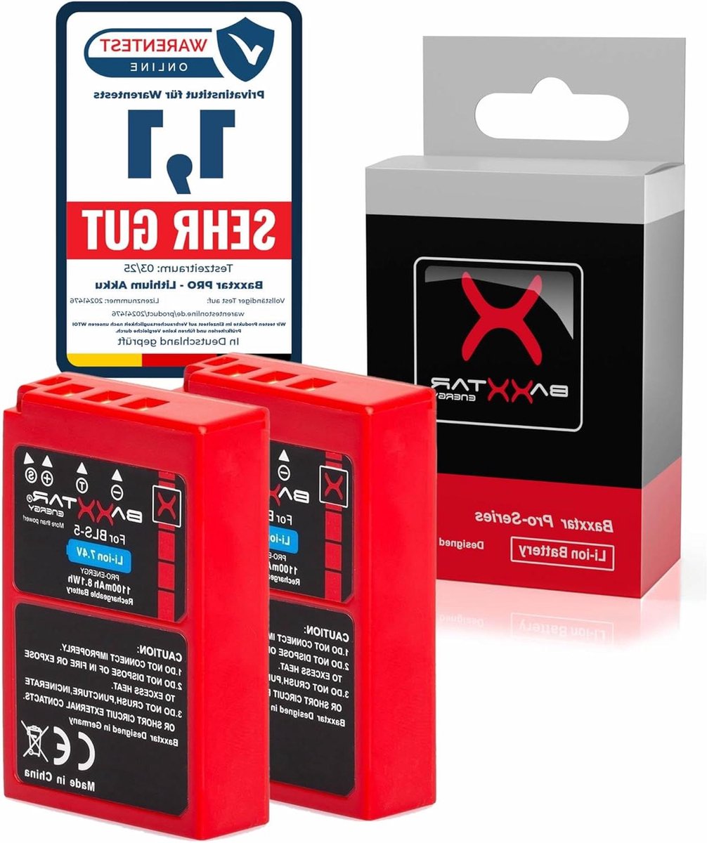 Camera Batterij Set - Oplaadbare Accu - Fotograferen - Hoge Capaciteit 1100mAh - 2 stuks - Zwart