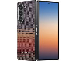 PITAKA MagEZ 5 Hoesje Geschikt voor Samsung Galaxy Z Fold 6 - Compatibel met MagSafe - Back Cover 600D Aramidevezels - Ultra Dun - Rood
