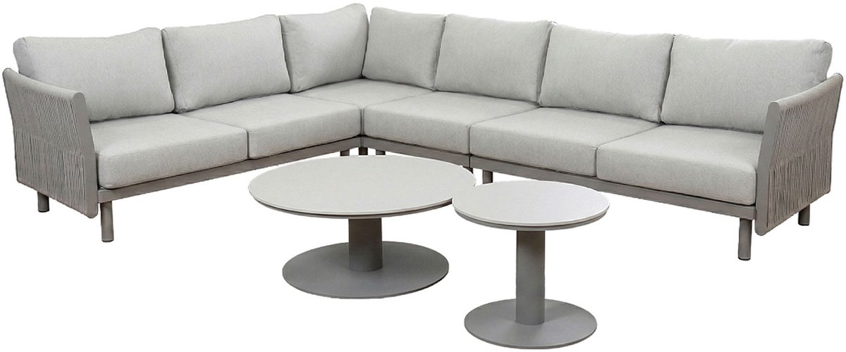 6-Delige Loungeset Cavallino | Beige & Camel | Incl. 2 loungetafels Barletta