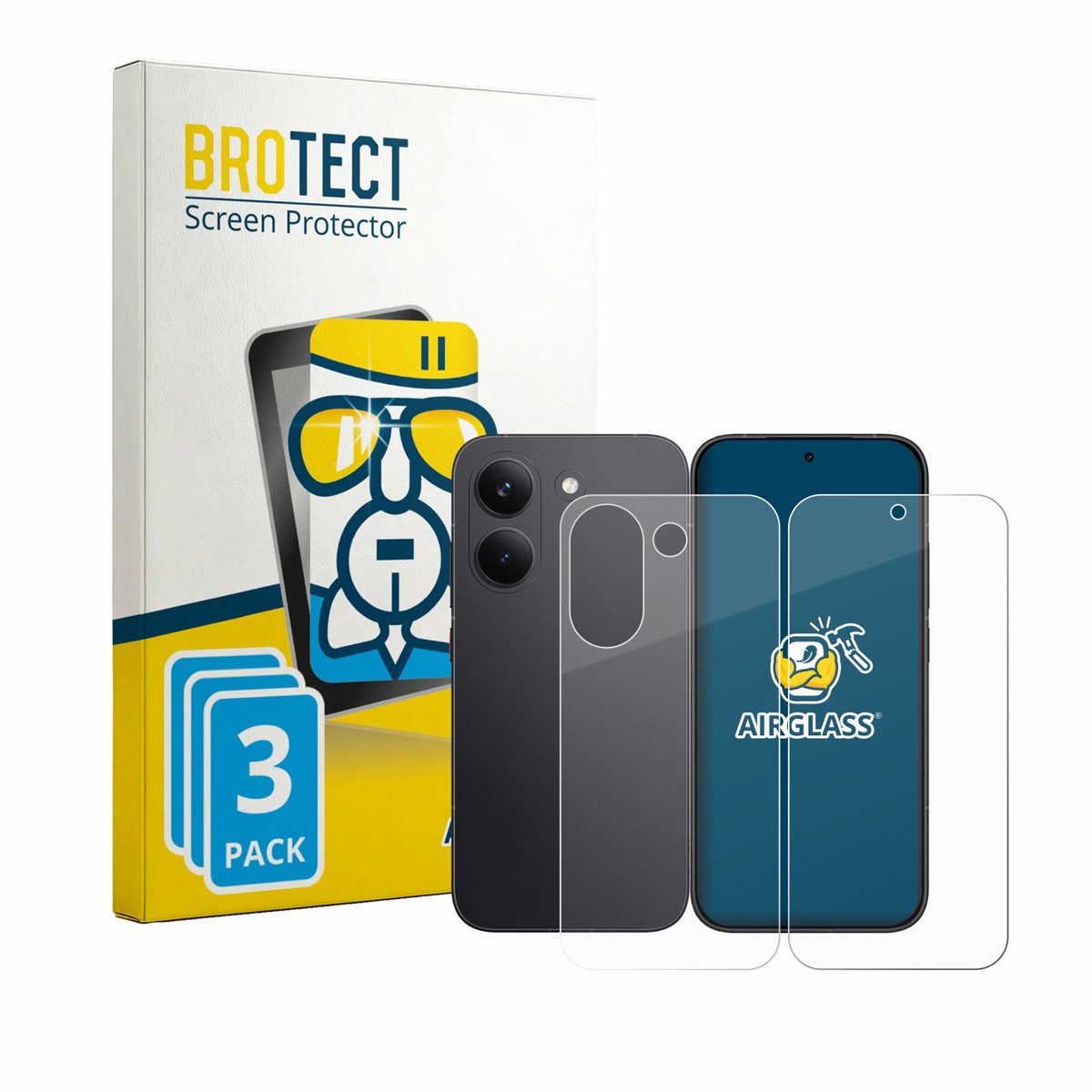 Screenprotector 3 Stuks voor Xiaomi Poco X8 Pro (Voor+Achter) Beschermglas transparant
