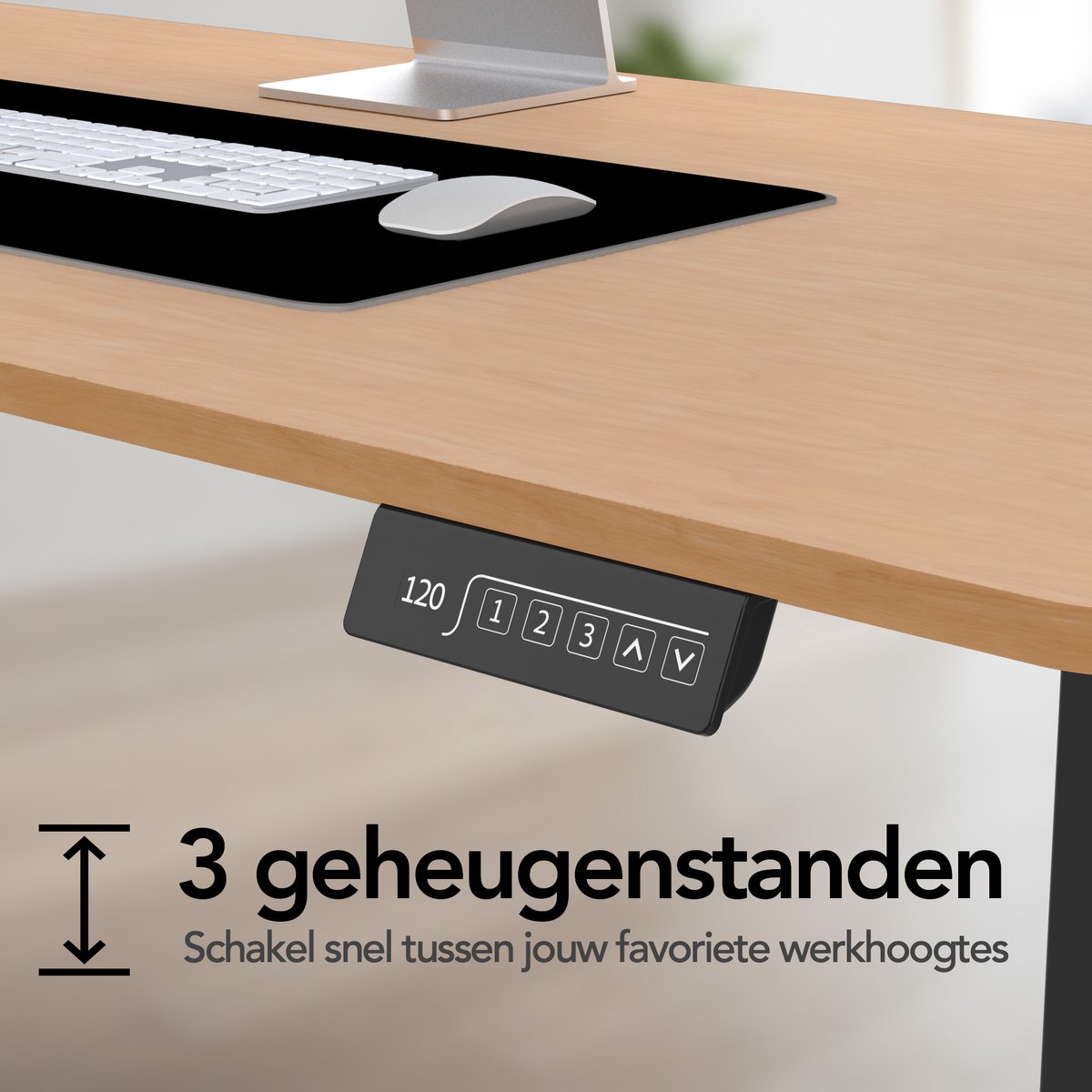 Infinity Goods Zit Sta Bureau Elektrisch Verstelbaar - 140 x 60 CM - Geheugenfunctie - Houtkleur thumbnail 6