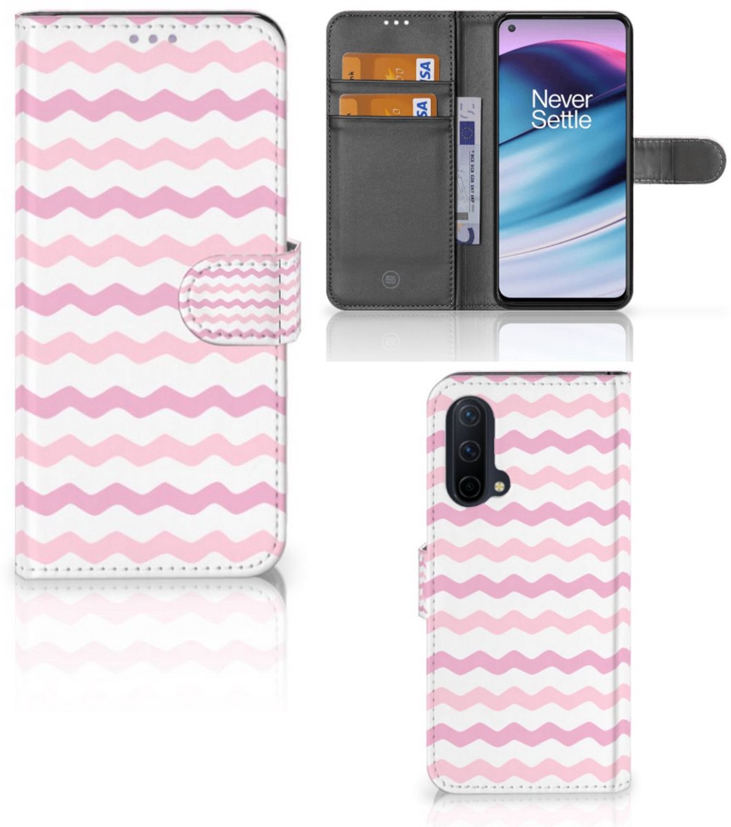OnePlus Nord CE 5G Telefoon Hoesje Waves Roze