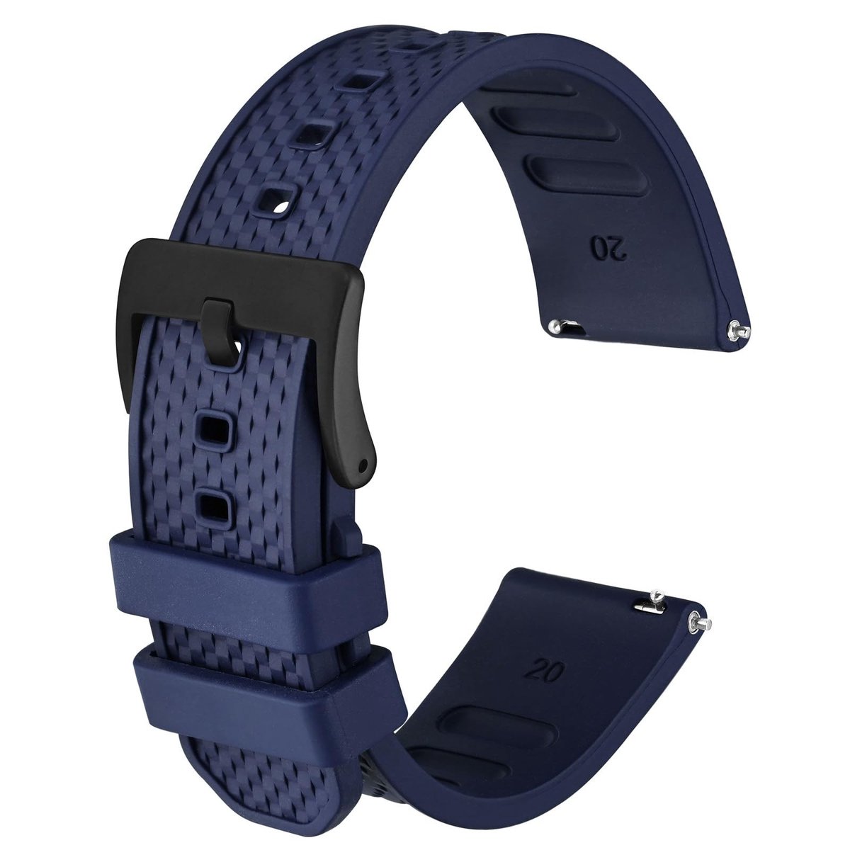 Cosensi - Neon rubber horlogeband - 20 mm 22 mm - Quick release - Textured grid - Matte stainless steel buckle - Geschikt voor diverse horloges