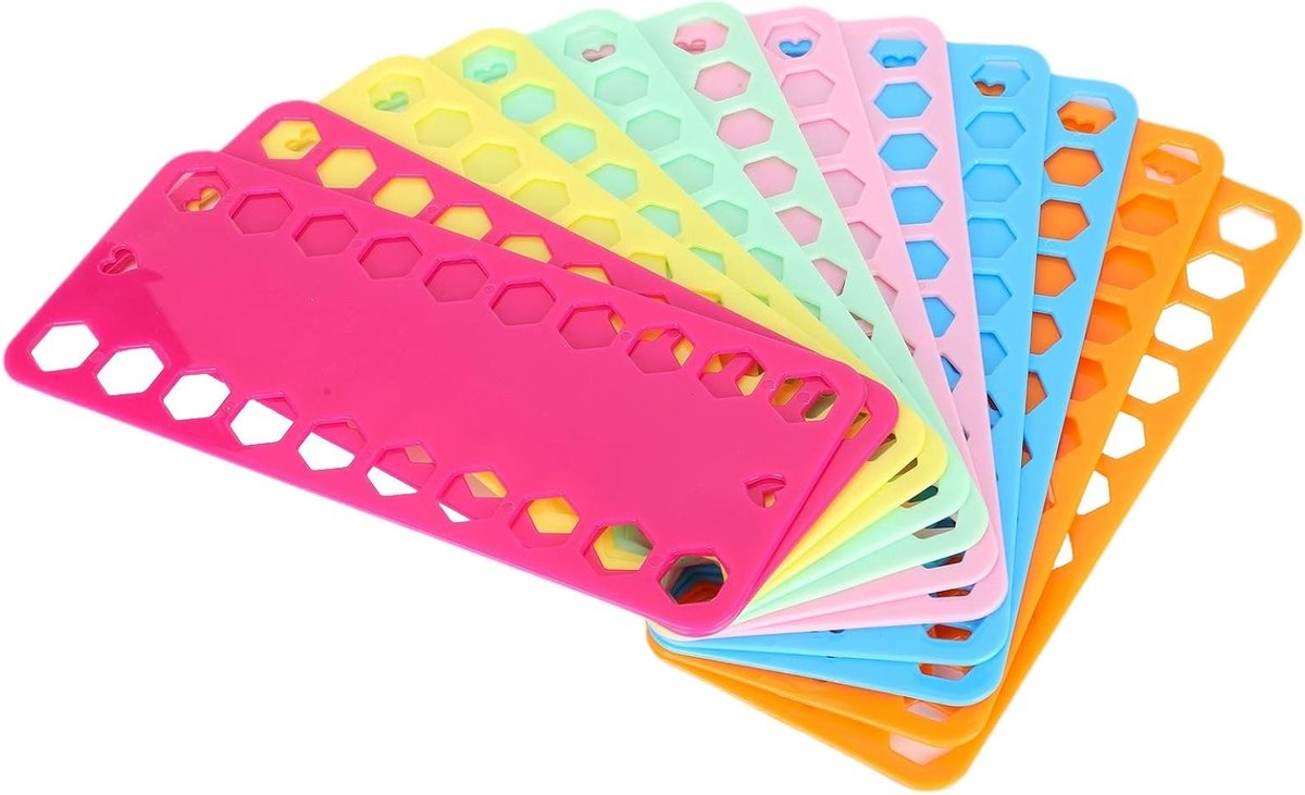 12-delige Organisator voor Borduurgaren, Kleurige Plastic Spoelen met 20 Gaten, Handige Winder voor Draad en Borduurprojecten