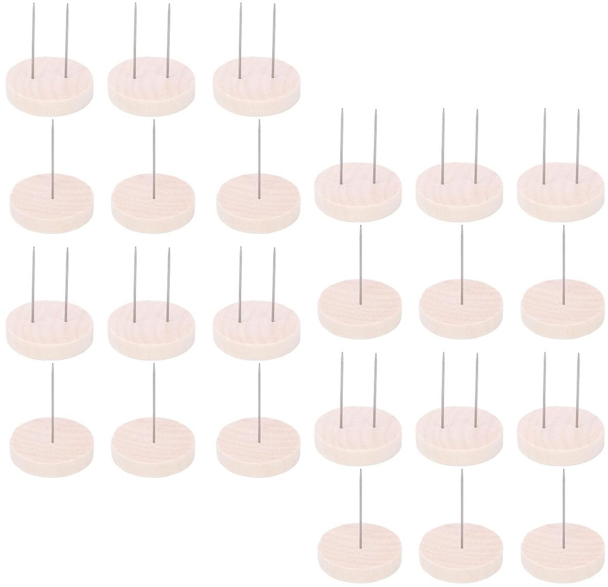 Doll Stand met 24 Haken en 12 Naalden voor het Weergeven van Houten Gehaakte Poppen en Accessoires
