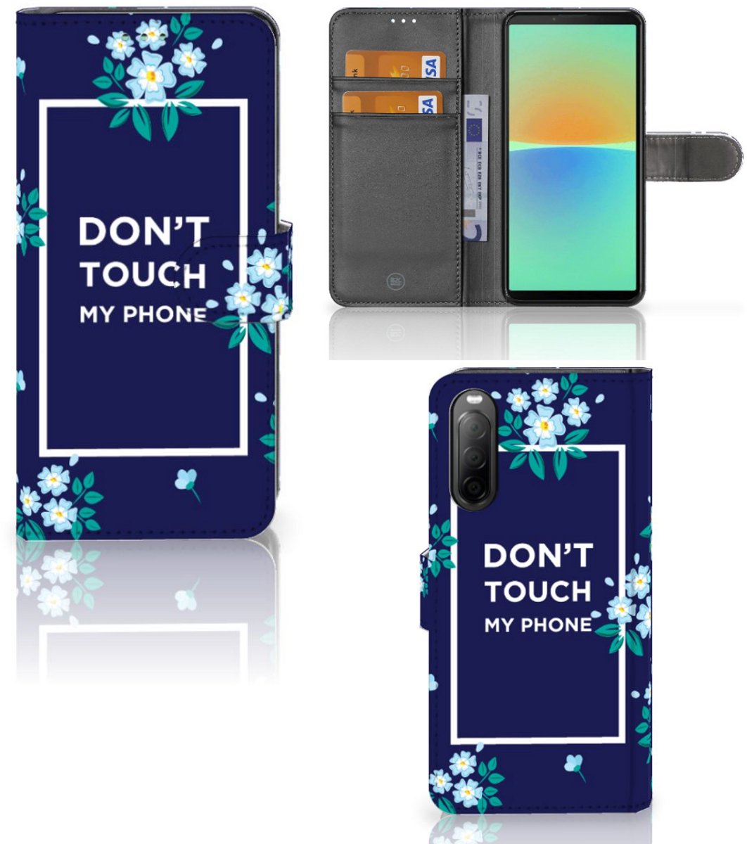 Sony Xperia 10 IV Portemonnee Hoesje Flowers Blue DTMP
