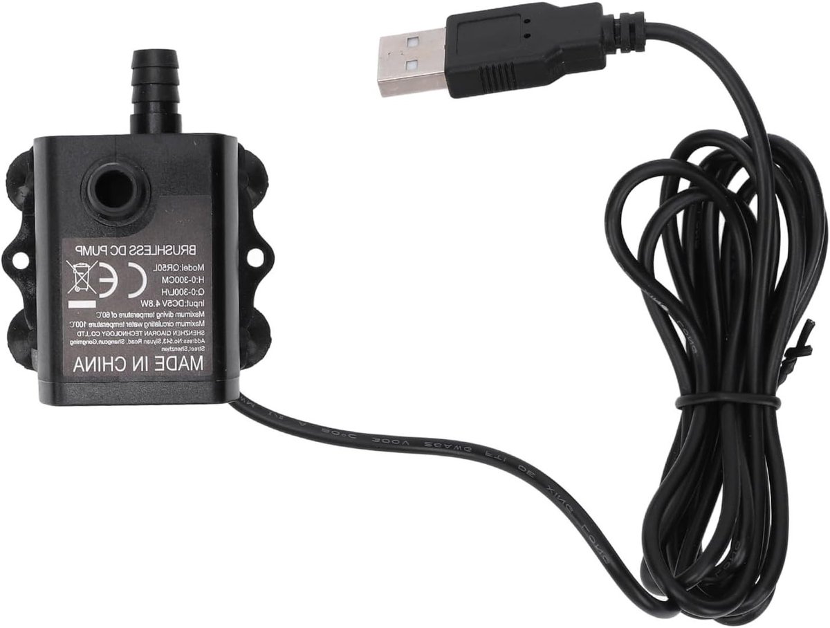 Waterdichte Aquarium Pomp met Instelbare Doorstroming, DC 5V 4.8W, Geschikt voor Aquaria en Fonteinen, 300L/H