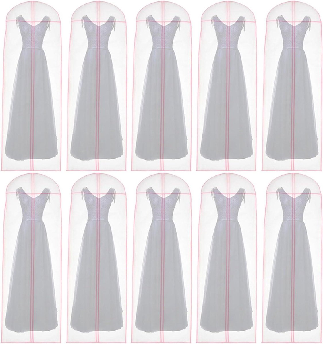 Kledinghoezen Set - Opberghoezen Rits - Kleding Beschermen - Stofvrij en Kreukvrij - 180cm Lang - Set van 10