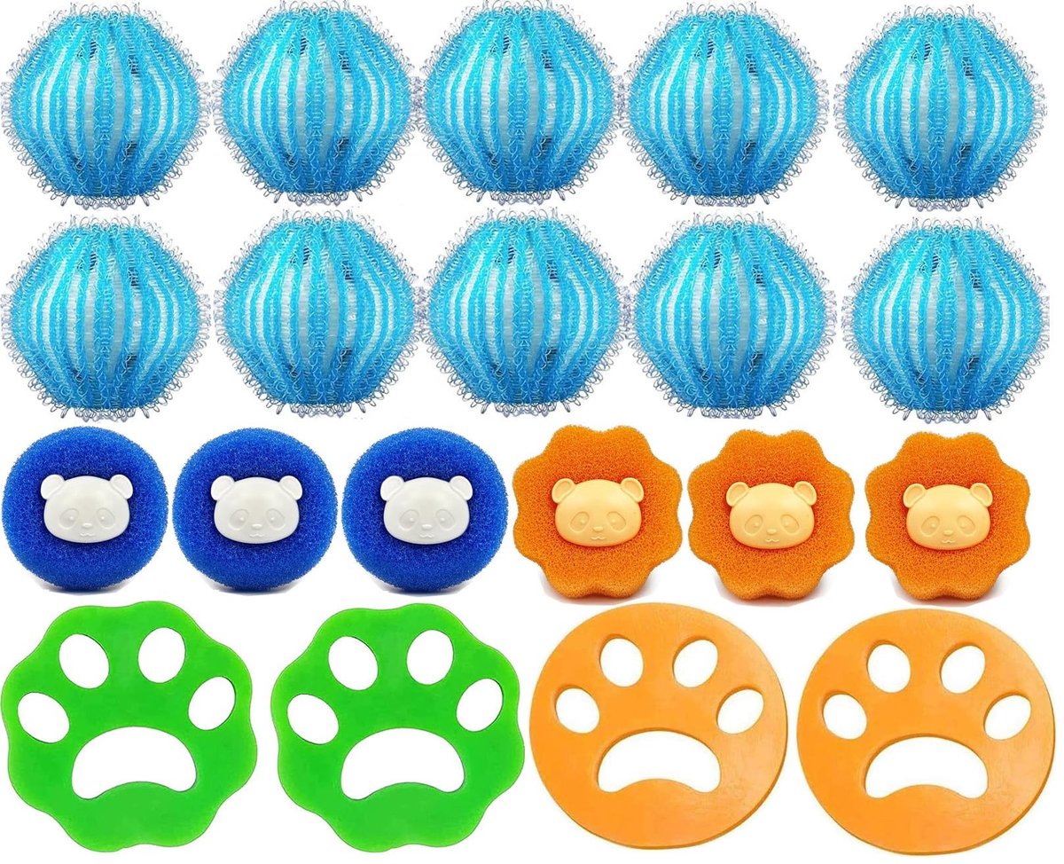 Cosensi - Haarvangers voor Wasmachine - Herbruikbare Wasballen - Effectieve Pet Hair Remover - 20 Stuks - Ideaal voor Honden en Katten - Verwijdert...
