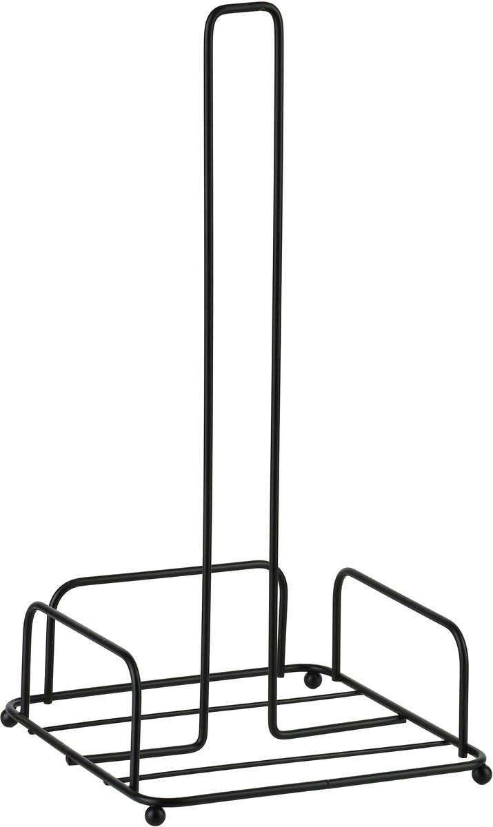 Modern Kitchen Serie - Keukenrolhouder - Zwart Metalen Ontwerp - 15,5x15,5x31 cm