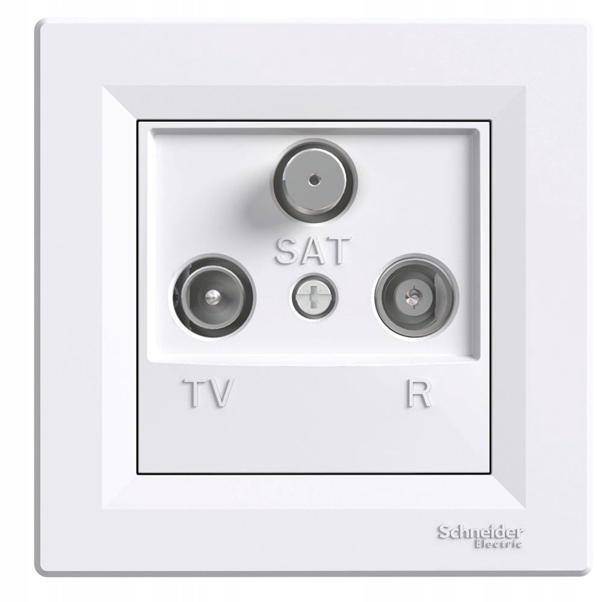 Schneider Electric Asfora Serie - Einddoos RTV+SAT - 1dB - Wit - Geen Aarding