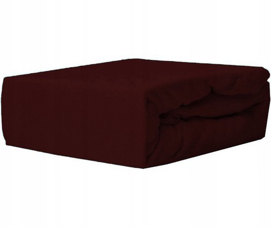Frotte Hoeslaken met Elastiek 220x200 - Duurzaam Bordeaux Rood — afbeelding 2