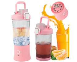 PINGYANG RONGRONG - Blender draagbaar - USB-oplaadbaar - Roze - Sterke messen
