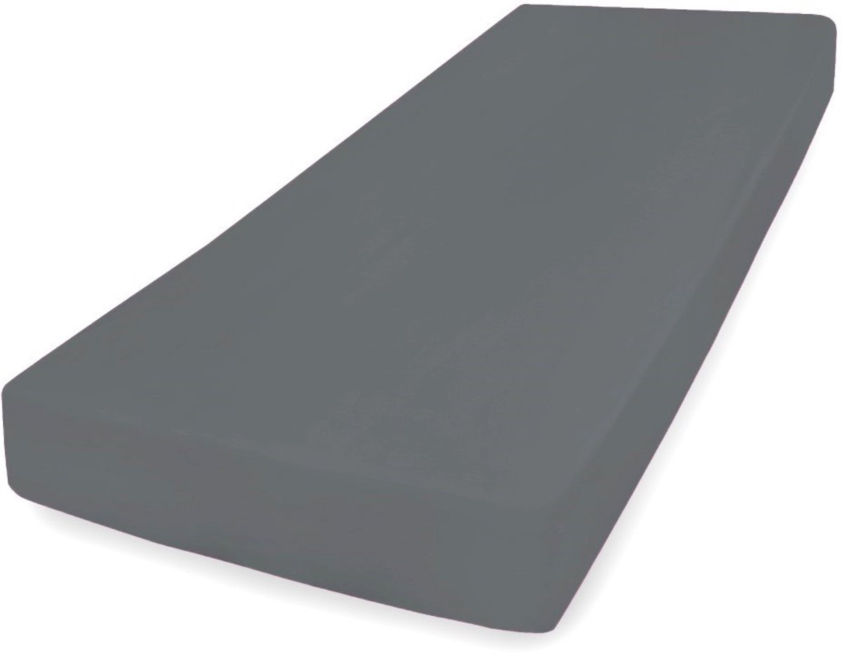 Matex PREMIUM Serie - Jersey Laken met Elastiek - 90x200 cm - Grafiet