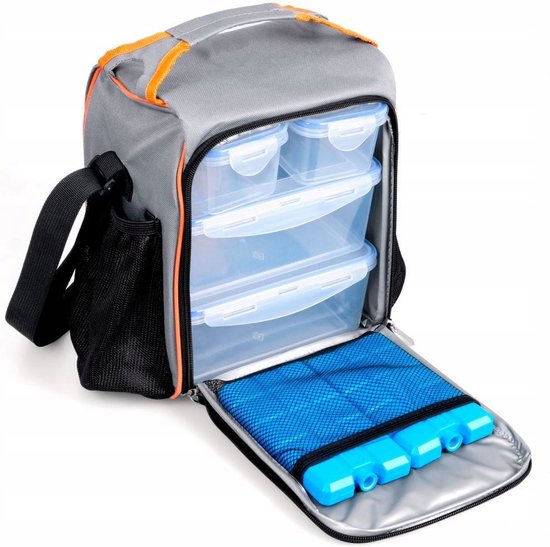 Promis TL09 Serie - Koeltas - 9 Liter - Grijs - Inclusief Voedselcontainers — afbeelding 3