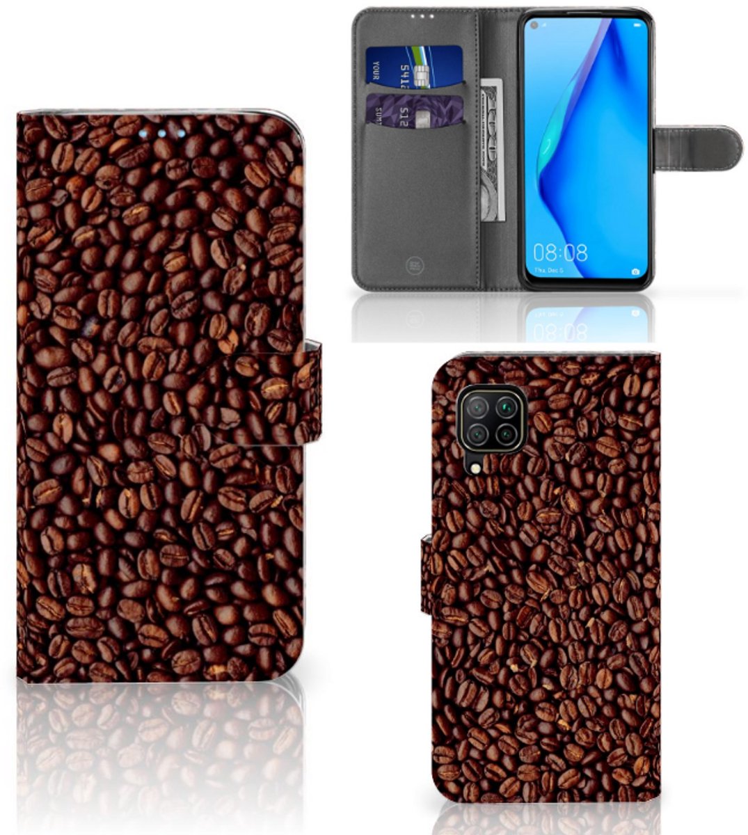 Huawei P40 Lite Book Cover Koffiebonen
