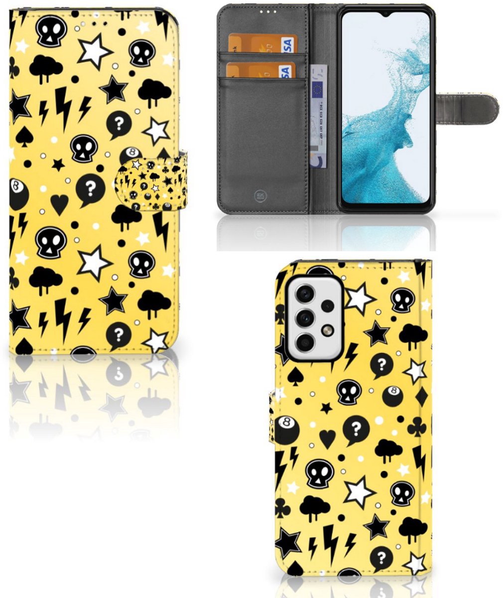 Telefoonhoesje met Naam Samsung Galaxy A23 Punk Geel