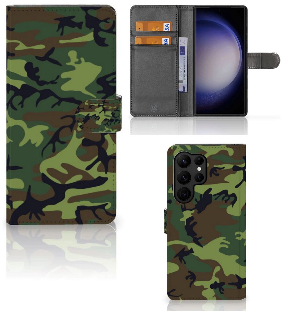 Samsung Galaxy S23 Ultra Telefoon Hoesje Army Dark