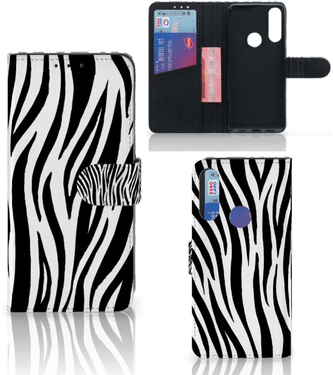 Alcatel 1S 2020 Telefoonhoesje met Pasjes Zebra