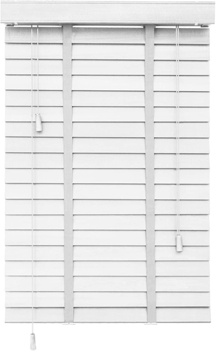 Houten Jaloezieën - Raambekleding - Privacy en Zonwering - 50mm Brede Lamellen - 130x175cm