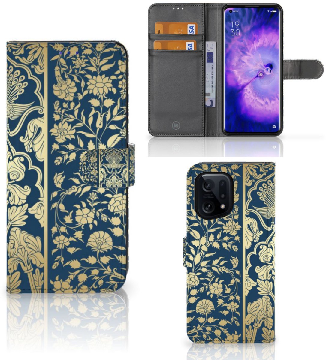 OPPO Find X5 Hoesje Beige Flowers