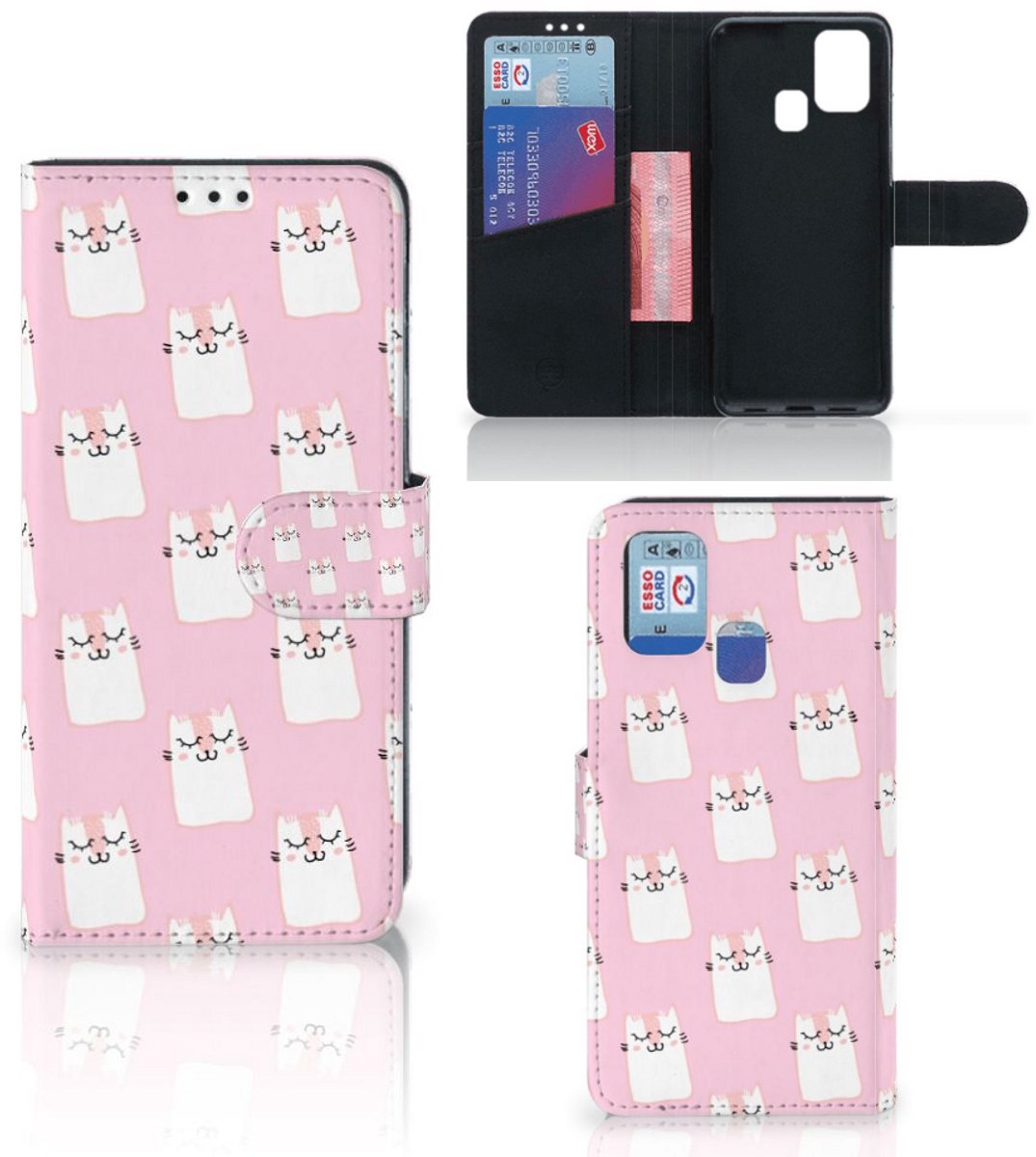 Samsung Galaxy M31 Telefoonhoesje met Pasjes Sleeping Cats