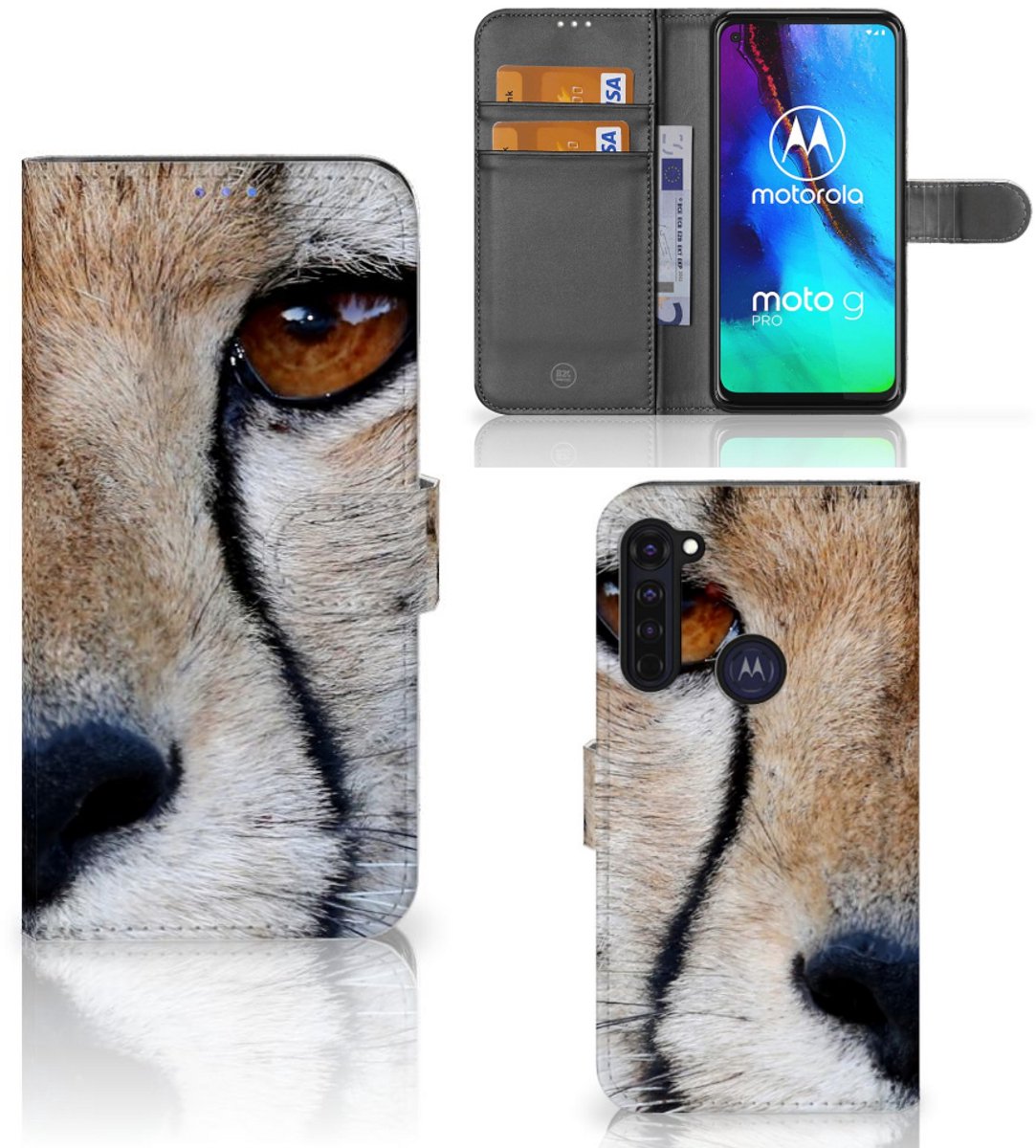 Motorola Moto G Pro Telefoonhoesje met Pasjes Cheetah